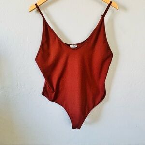 Free People Deep Rust Bodysuit‎ L